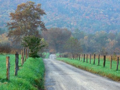 Cades Cove valley and Sparks Lane in Great Smoky Mountains National Park